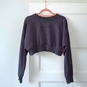 MISSGUIDED cropped sweater - charcoal/grey